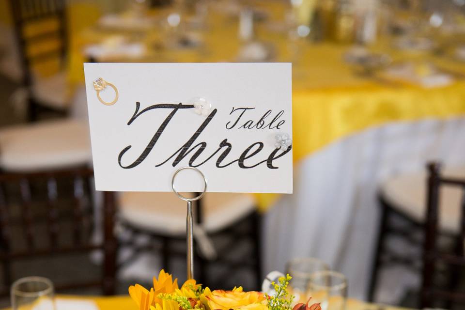 Table setup with centerpiece