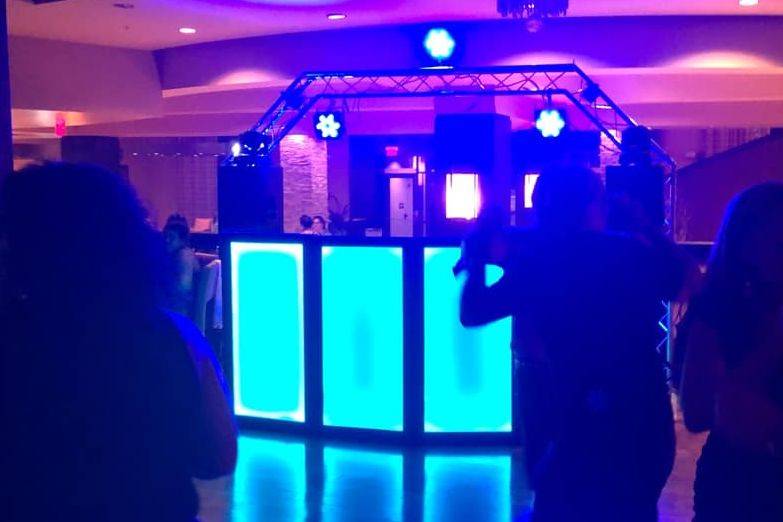 The DJ booth setup