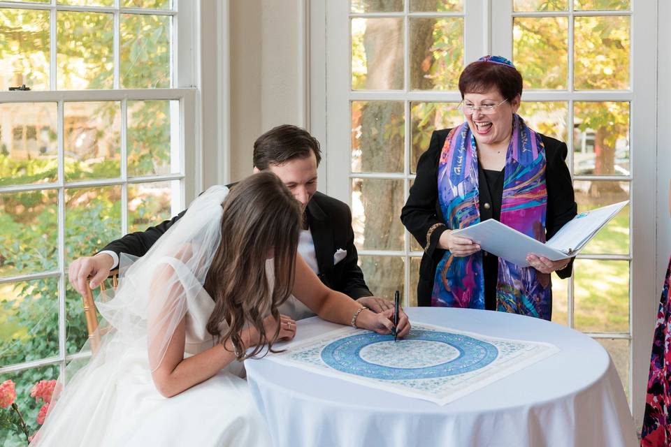 Signing the ketubah!