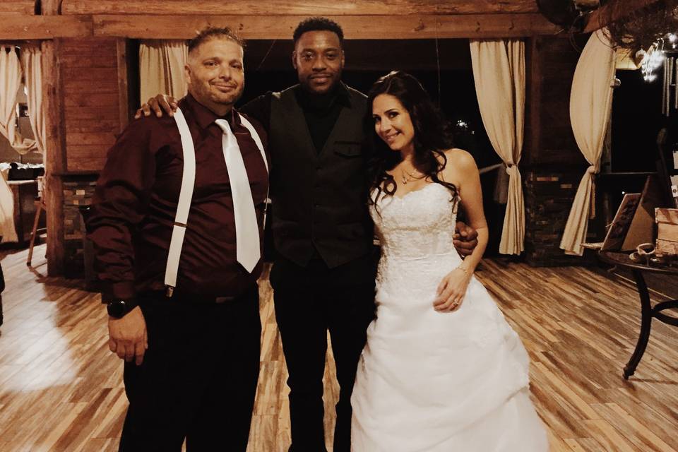 The DJ with the newlyweds