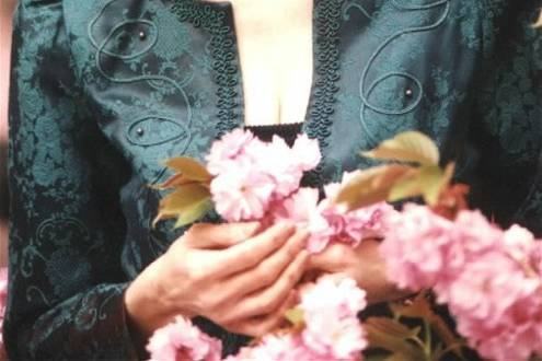 Rabbi Jill in a garden