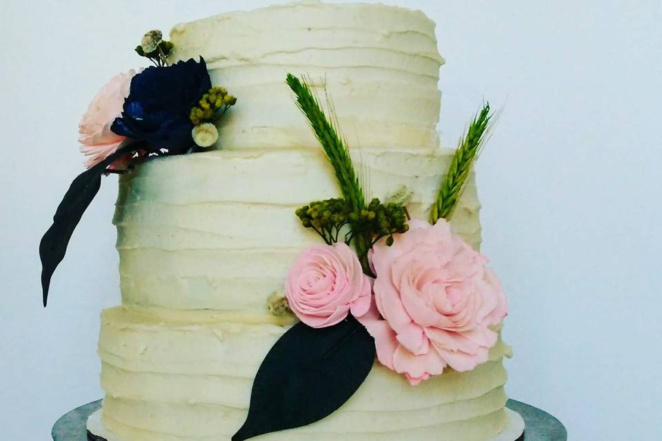 Buttercream & Wood Flowers