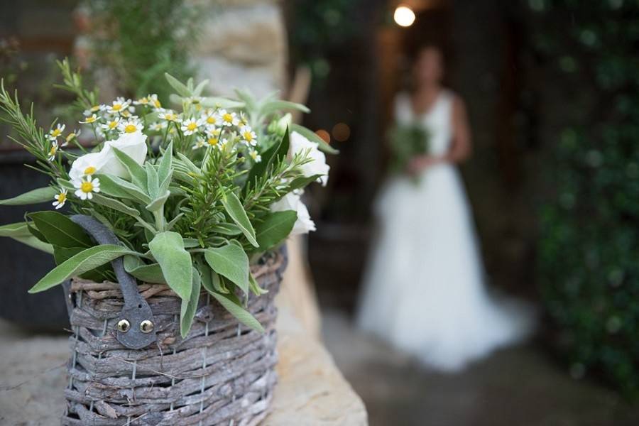 Bride and flowers