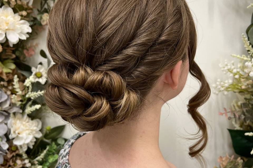 Clean textured updo