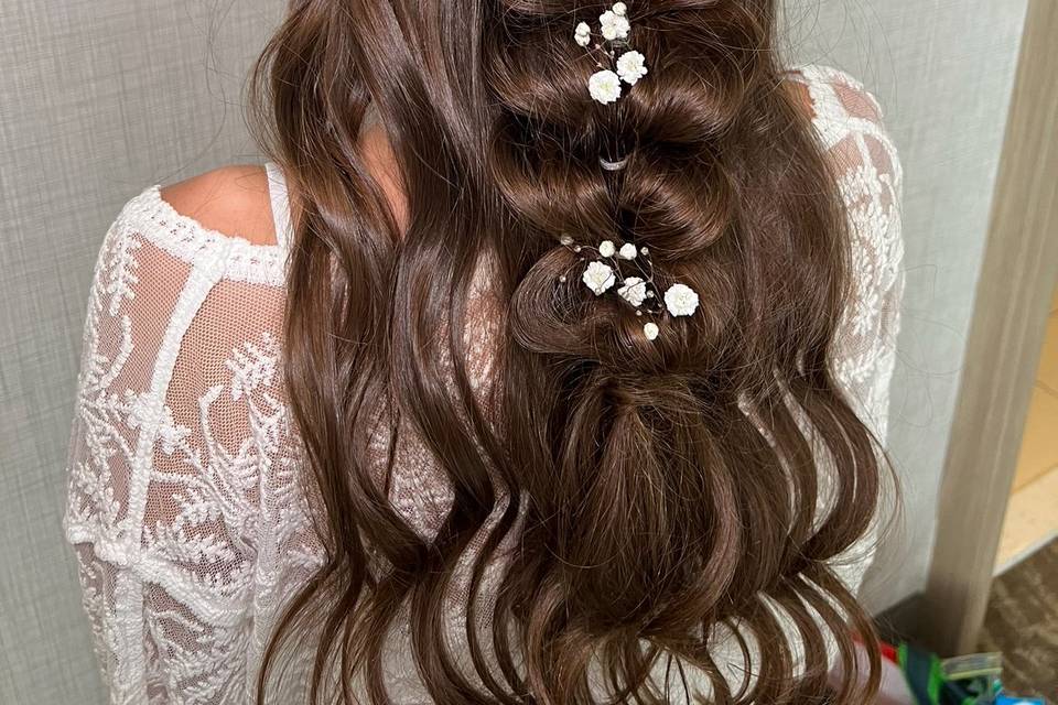 Braid with baby's breath