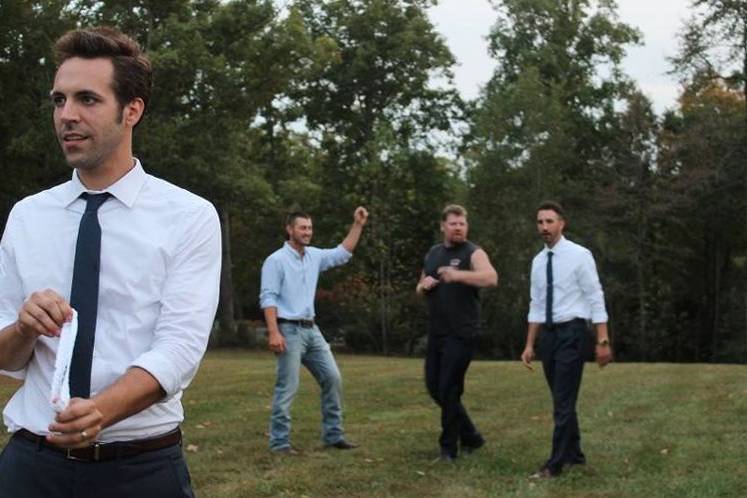 The groom with his groomsmen