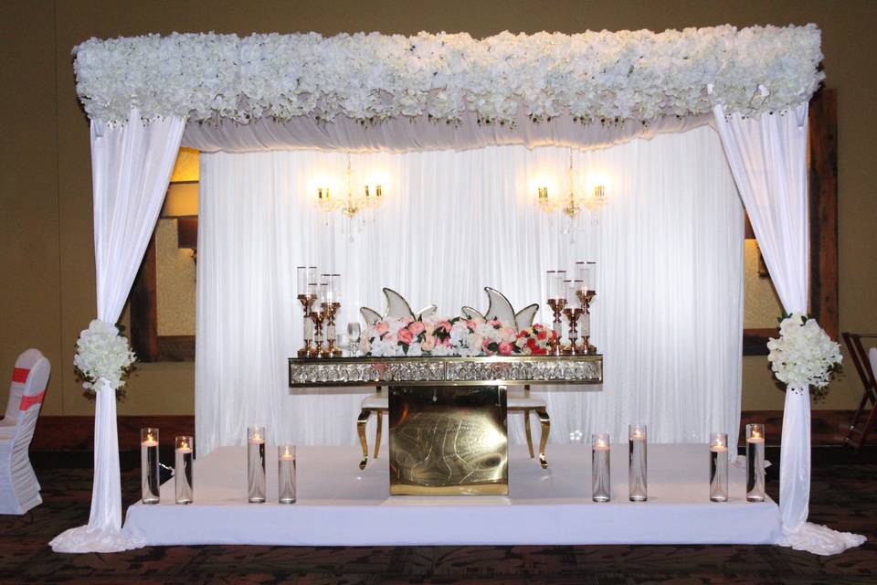 Sweetheart area for bride and
