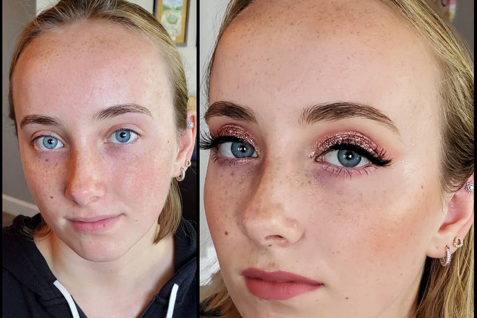 Prom Makeup Before & After