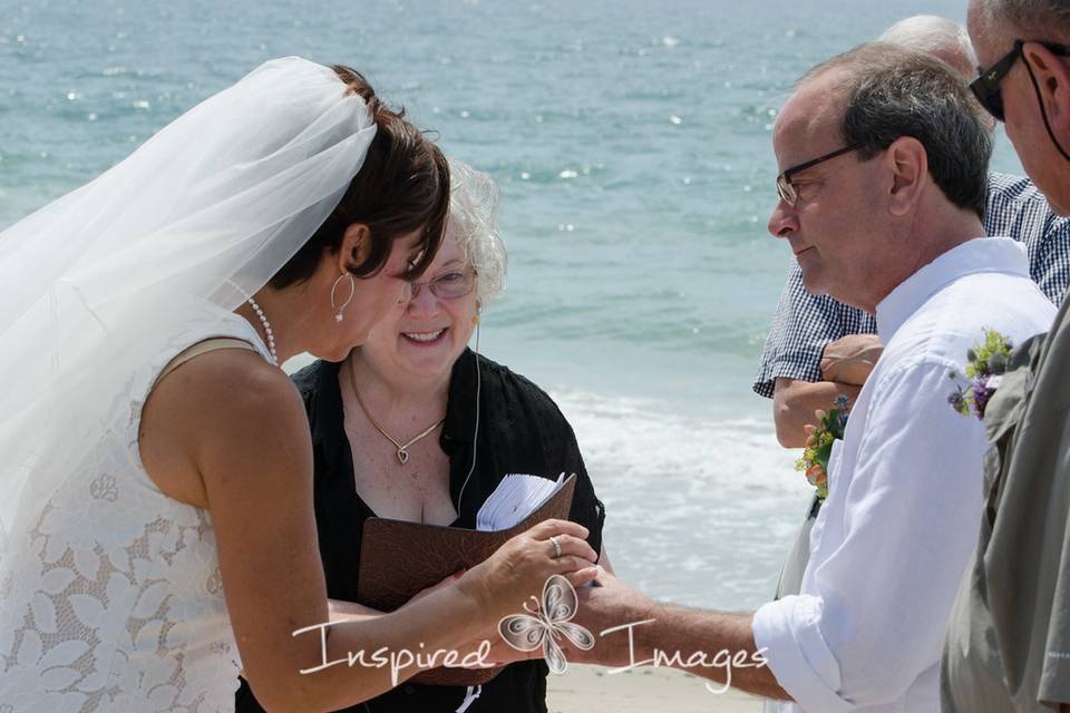 Bride makes a wedding wish