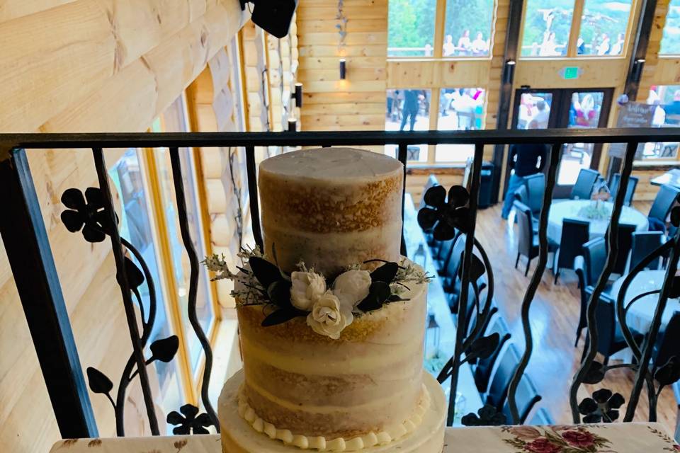Four-tier naked cake