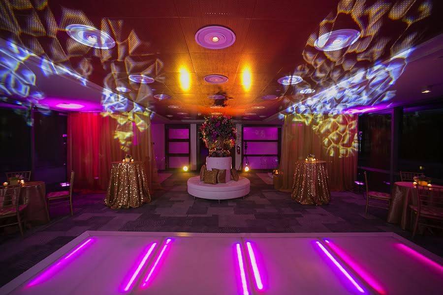 La Concha Resort WeddingsLights DesignWedding DJ Monogram ProjectionWhite Dance Floor