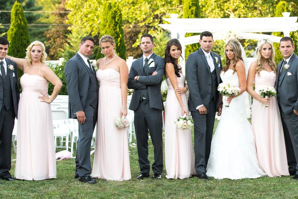 Newlyweds and crew