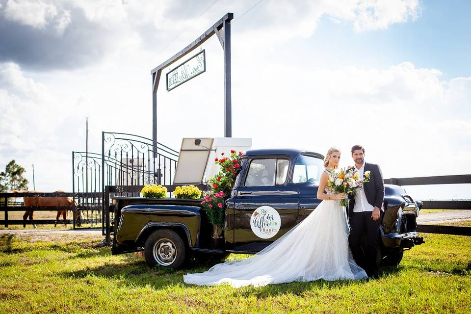 Rustic flower truck