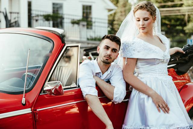 Bride and Groom Getaway Car