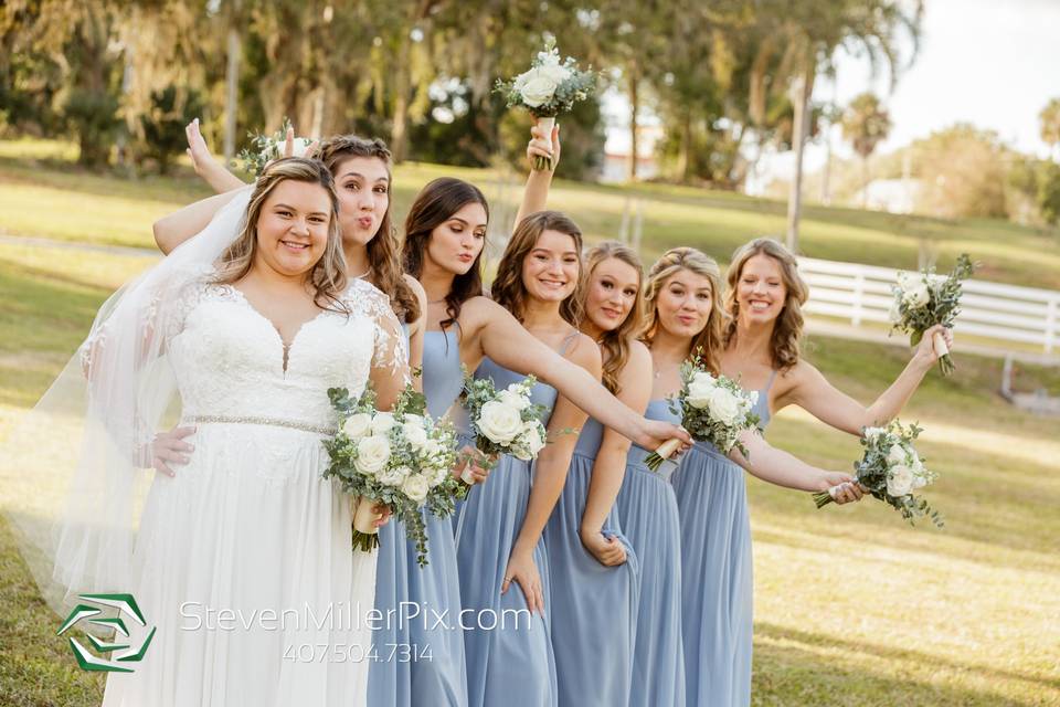 White roses and eucalyptus