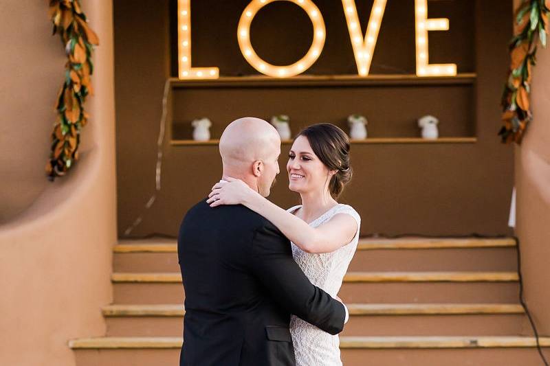 Love sign and dance floor