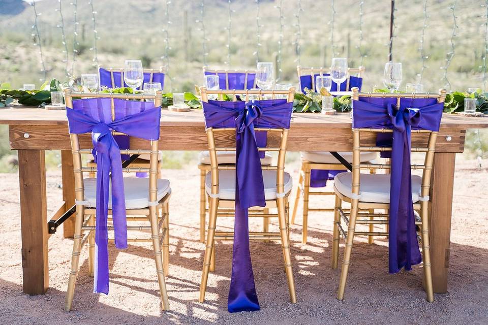 Chiavari chairs and ties