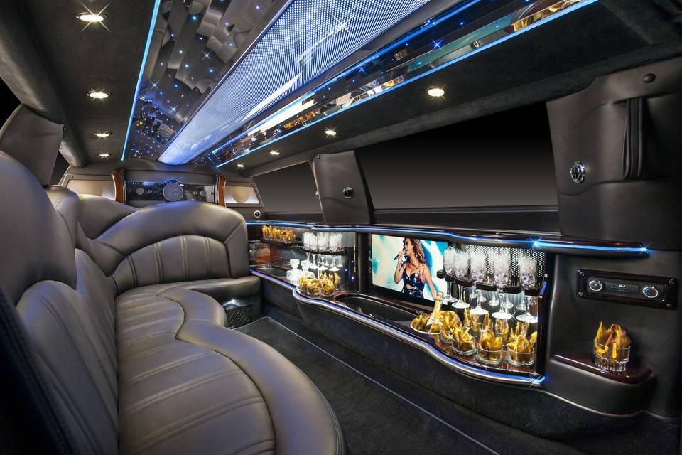 Inside the limousine