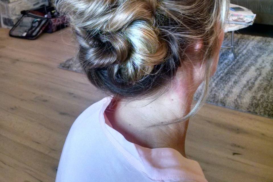 Styled chignon messy bun