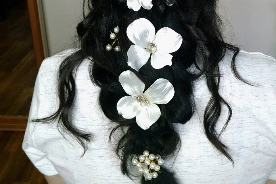 White flower braid