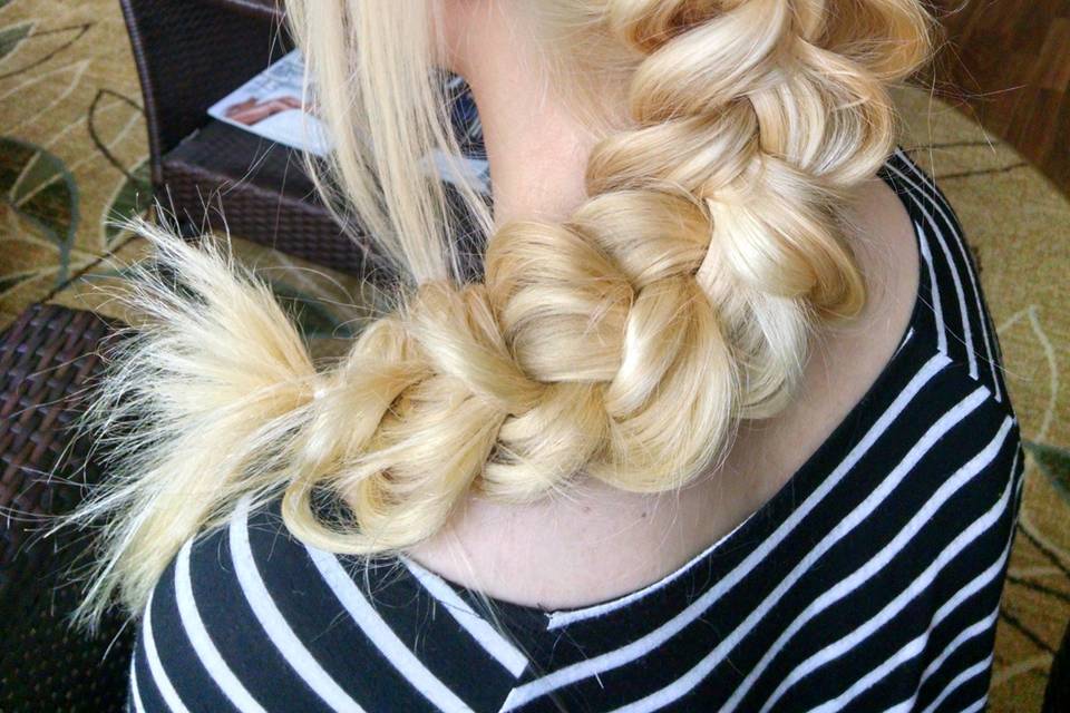 Styled pony braids