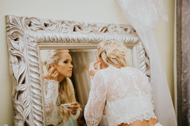 Bride getting ready