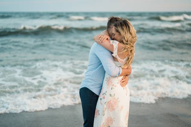 Candid engagement photography