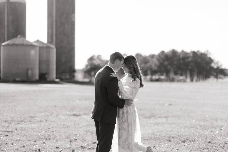 Silos in black and white