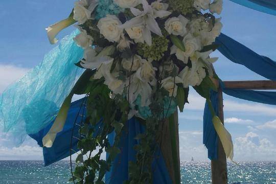Blue beach wedding