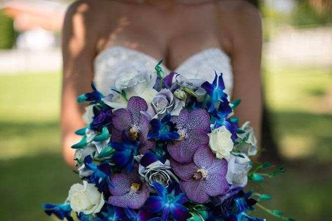 Blue bridal bouquet
