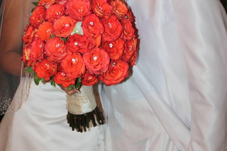 Red Bridal  bouquet