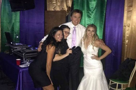 Bride and guests with the DJ
