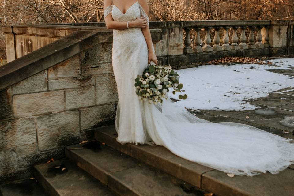 Bride portrait in winter