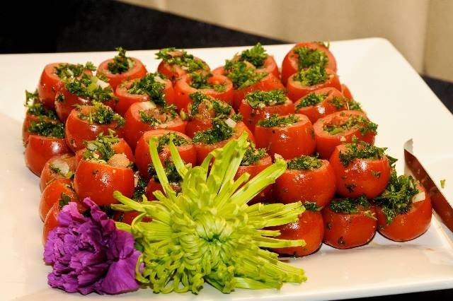 Cherry Tomatoes stuffed with Tabouleh