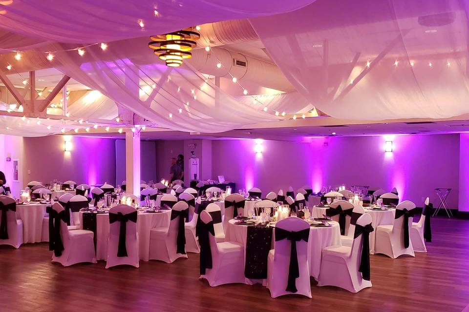 Purple uplight hall
