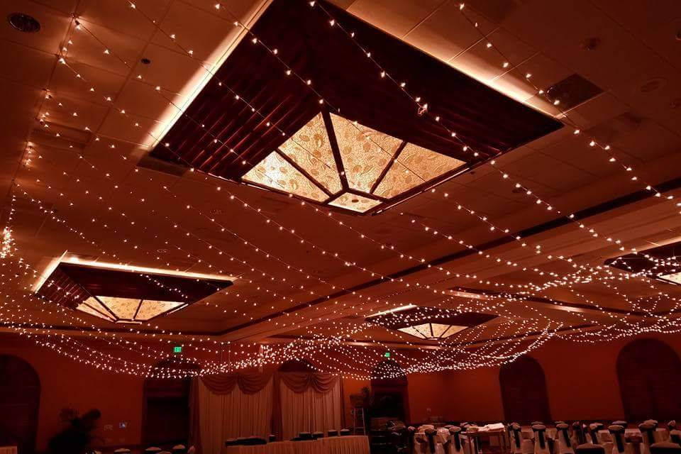 Wood ceiling twinkle canopy