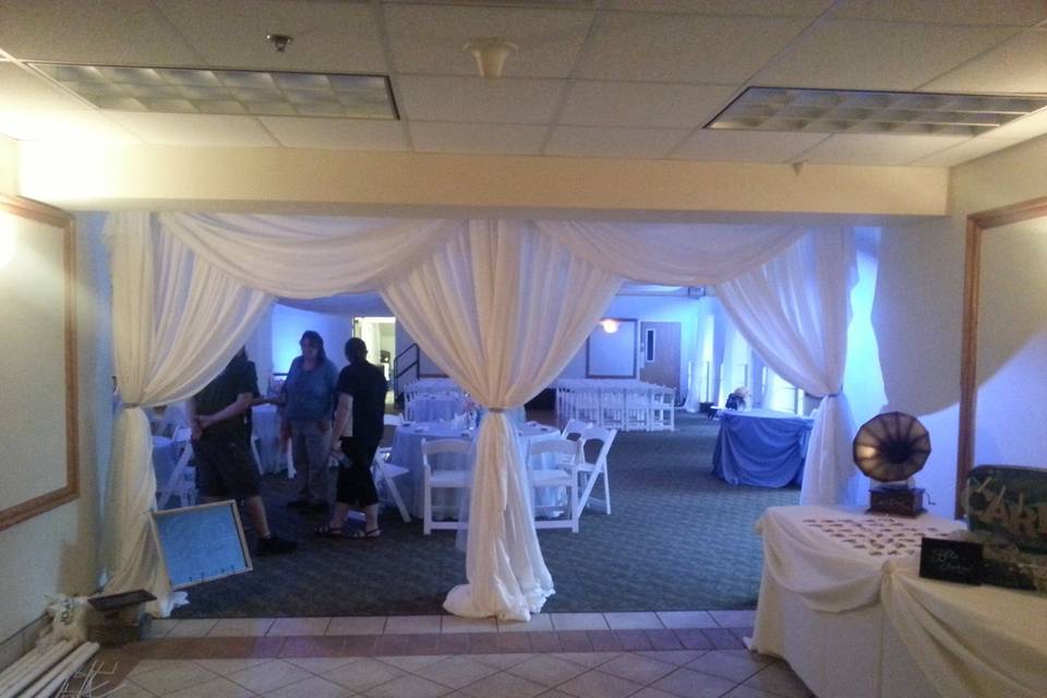 Reception entrance drapes