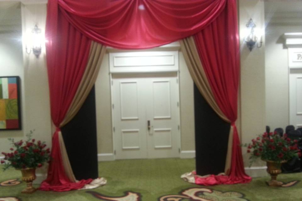 Drapes at the entrance