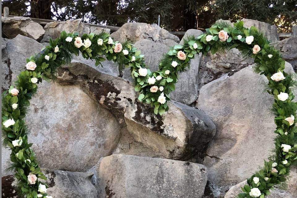 Floral heart backdrop