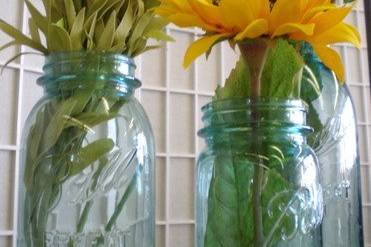 Rustic Mason Jars for centerpiece rental at Poppyscott Events, Sioux City IA