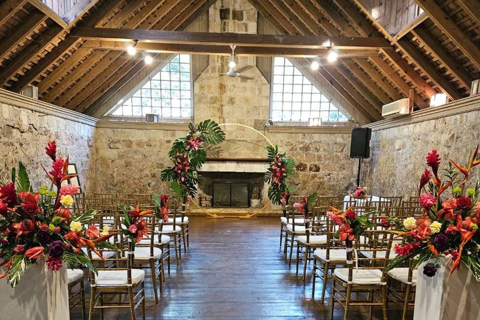 Tropical Ceremony Decor