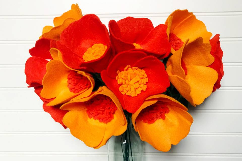 California poppy stem bouquet