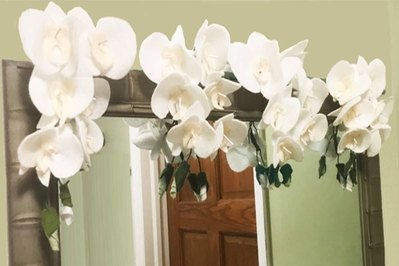 White orchid drape
