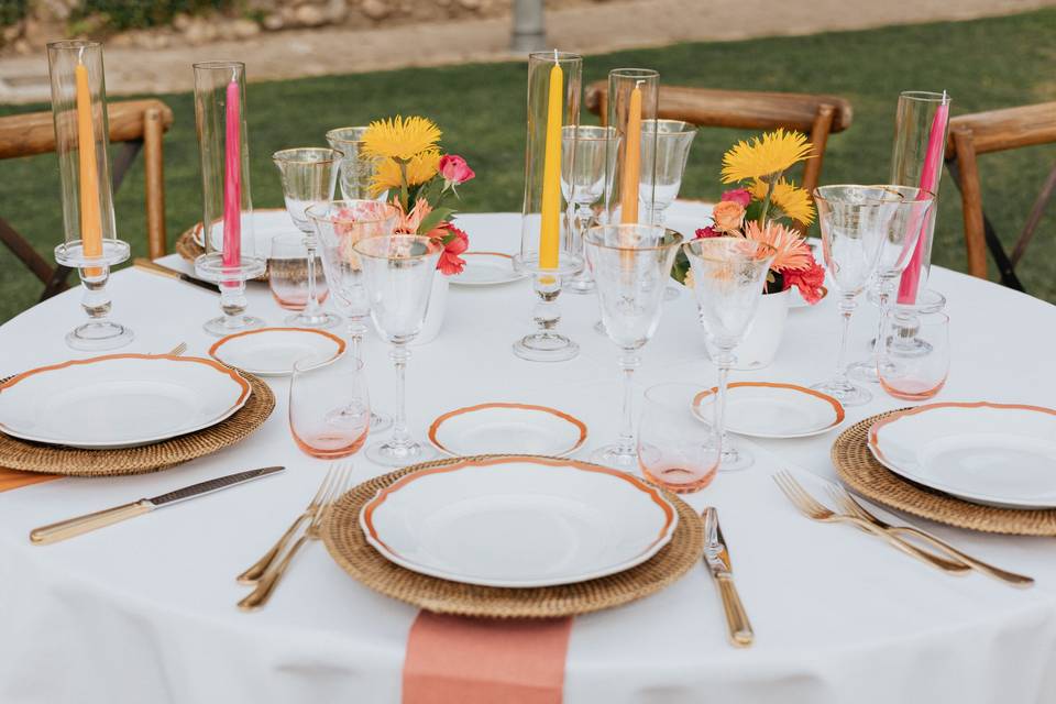 Colorful garden setting