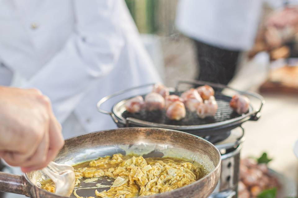 Pasta show cooking