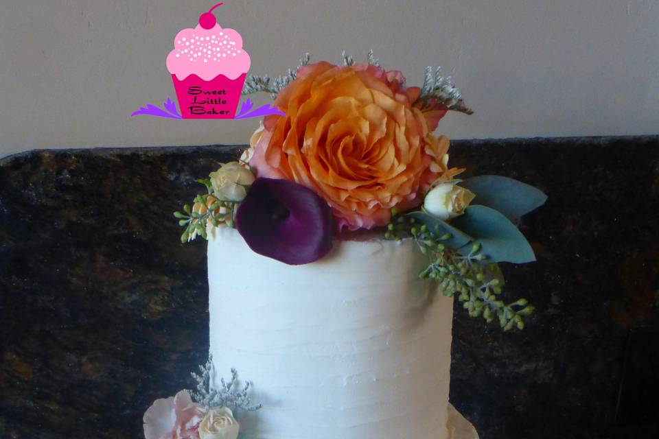 3-tier cake with flowers