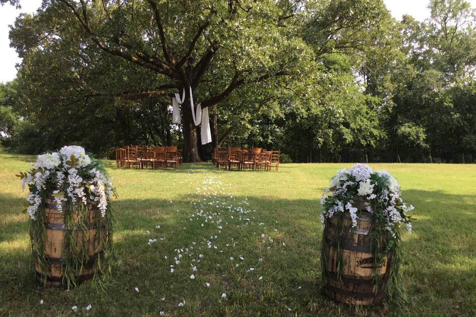 Ceremony under the oaks