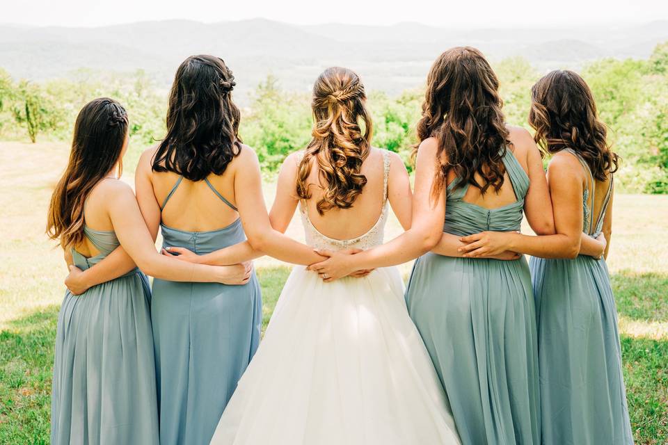 Bride and Bridesmaids