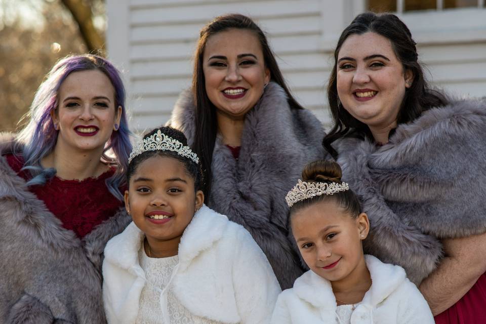 Bridesmaids and flower girls
