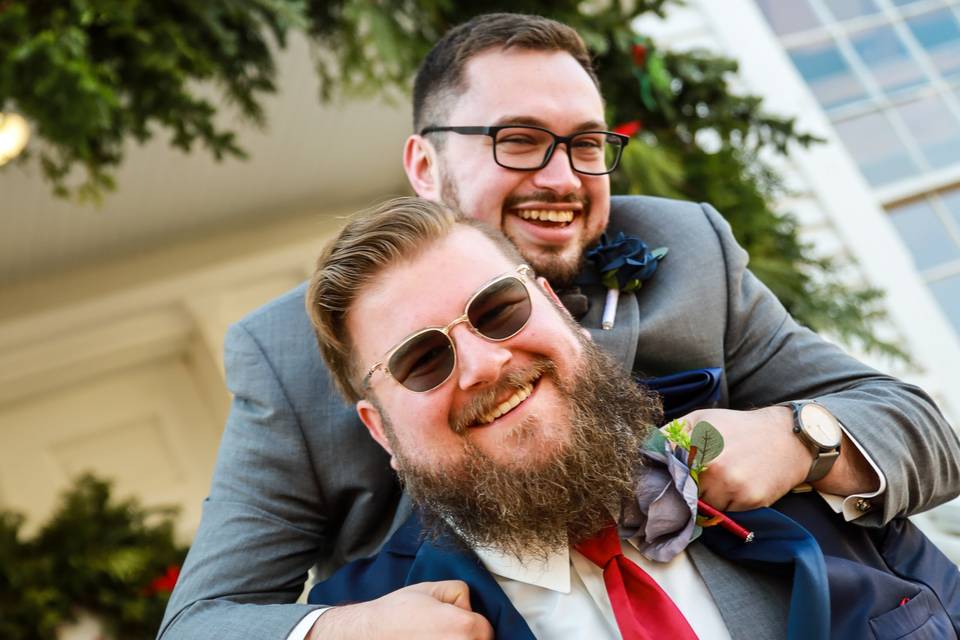Groom and groomsman